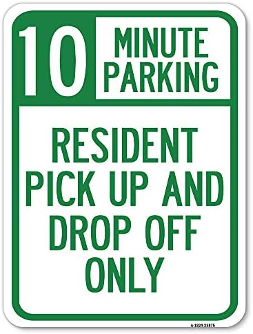 Minutni parking znak prebivalište i pad, minut parking | 18 x 24 teškim mjernim aluminijskim protokom od aluminija | Zaštitite svoje poslovanje | Napravljeno u sad