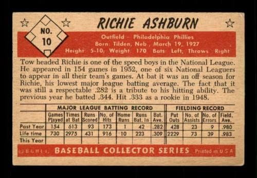 10 Richie Ashburn Hof - 1953 Bowman Color bejzbol kartice Ocjenjivane VGEX - bejzbol ploča s rookie karticama