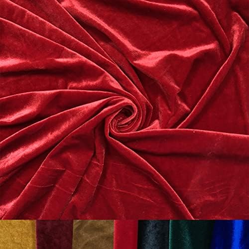 HOTGODEN rastezljiva baršunasta tkanina: crven 63 širok 2, 5, 10, dvorišta 95% poliester 5% Spandex baršunasta tkanina za DIY šivanje,