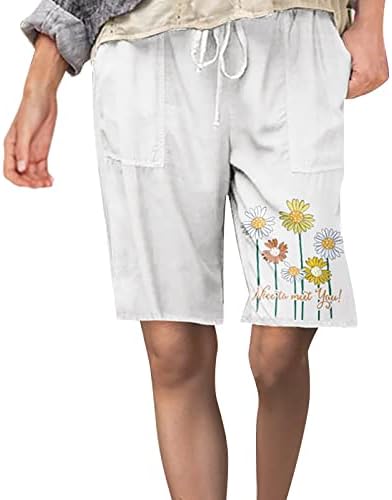 Bermuda kratke hlače za ženske ležerne ljetne duljine koljena visokim strukom šorc sa džepovima Lounge Comfy plaže Hlače