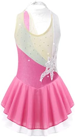 Shinsto Kids Girls sjajne šljokice cvjetna figura ledena haljina Gimnastička letarda haljina