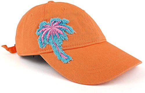 Trendi odjeća za odjeću Vintage Frayed Palm Tree vezeni zakrpa nestrukturirana podesiva bejzbol kapa