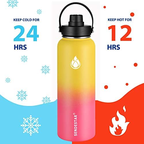 Sendestar izolirana boca sa vodom W / STRAW poklopac 32 40 64 oz, vakuum od nehrđajućeg čelika širok usta sportske boce sa dvostrukim zidnim znojem BPA besplatno čuvajte hladno za 48 sati ili vruće za 24 sata