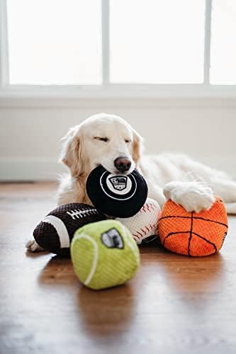ZippyPaws SportsBalz - Plišani hokej pack igračka za pse, meke škripave kuglice za pse, unutarnje i vanjske štene domet igračke za