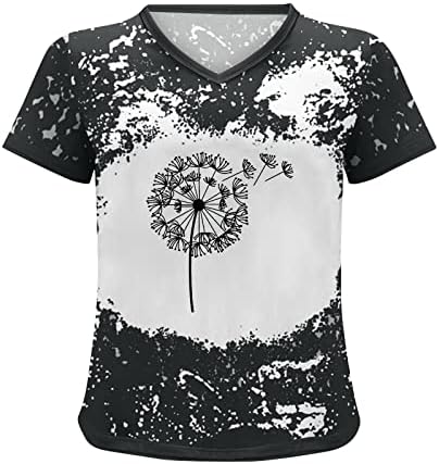 Ženska grafika tiskane majice kratkih rukava maslačka tiskana vježbanje majica V izrez Casual majica vrh