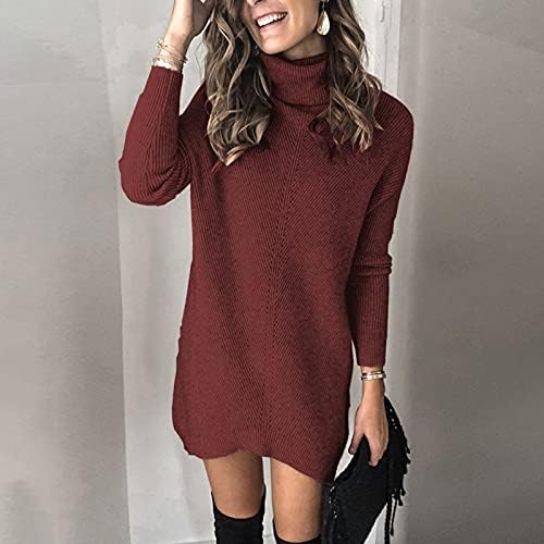 Ženska modna casual pletena dugih rukava Lapel šuplje pulover dvostruke haljine 2022