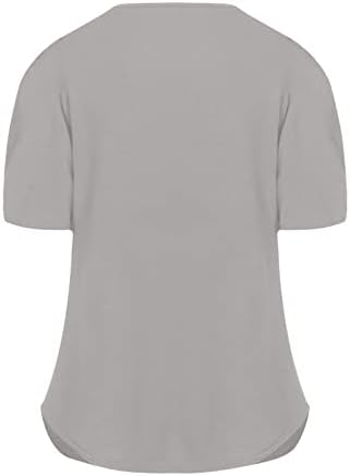 Modna majica za žene V izrez Crisscross bluza Čvrsta boja kratkih rukava Tee The 2023 ljetne trendi majice