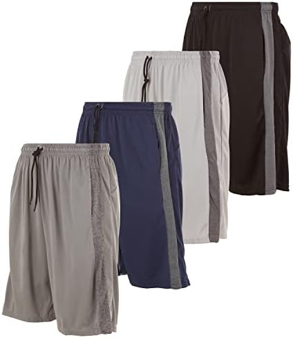 X Vrijeme igre - 4 pakirajte košarkaške kratke hlače, aktivni brzi suhi trenerske kratke hlače sa džepovima i elastičnim pojasom