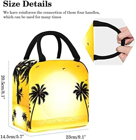 Yoyoamoy tropical Palm Sunset Scene izolovana torba za ručak za djevojčice žene, višekratna nepropusna kutija za ručak torba za radnu