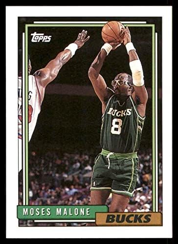 1992 TOPPS # 74 Moses Malone Milwaukee Bucks NM / MT Bucks