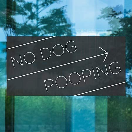 CGsignLab | Nijedan pas Pooping -Basic crni prozor Cling | 24 x12