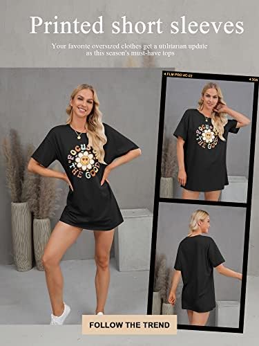 Usredotočite se na dobre prevelike grafičke majice Žene Daisy Slatke trendy Girls Flower Trendi