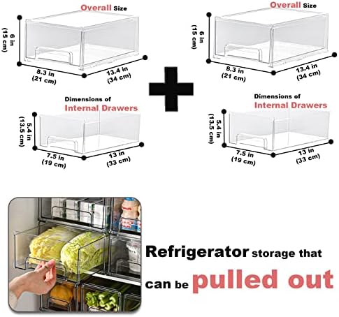 SRHMYWGY Organizator frižidera, klasifikacija i očuvanje prozirnih plastičnih materijala kutija za skladištenje, koristi se za organizovanje kuhinjskog frižidera jaja voćne toaletne potrepštine