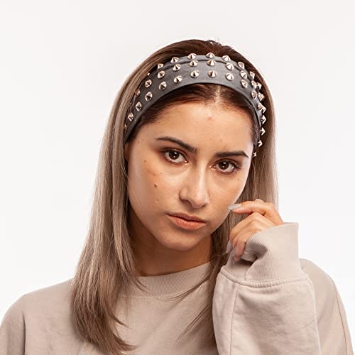 Trake za glavu za ženu ručno rađeni metalni šiljci Punk Rock Elastic Comfort Headwrap Hair Accessories Classy Fashion Head Band Knot
