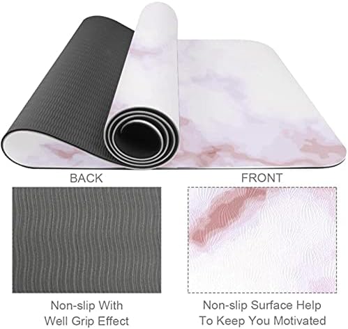 6mm ekstra debela prostirka za jogu, ružičasti mermerni Print ekološki prihvatljivi TPE prostirke za vežbanje Pilates Mat sa za jogu,