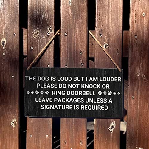Nema traženja znakova Poklon seoska kuća Dog je glasan, ali ja sam glasniji drveni viseći znak plaketa rustikalni zidni umjetnički dekor za uređenje doma 12 x 6 inča