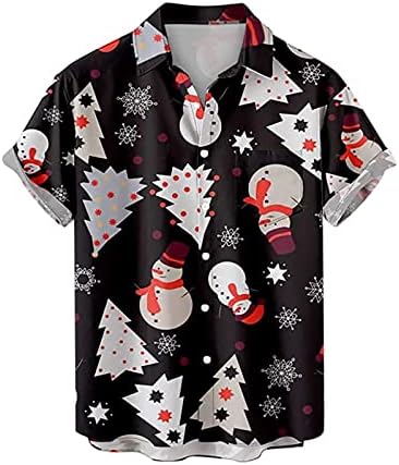 Wybaxz 2022 Božićni muški božićni 3D tisak džepnog kopča rever kratki rukav majica božićna majica