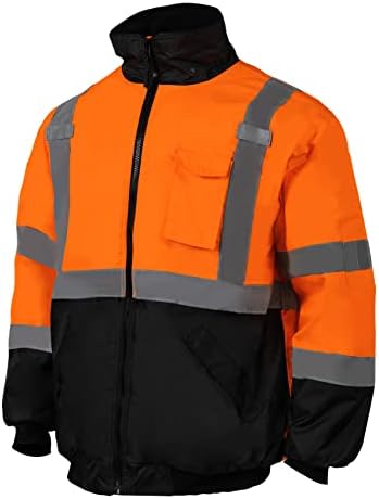VENDACE visoke vidljivosti reflektirajuće sigurnosne jakne za muškarce polarnu runo obloge ANSI klase 3 bok vis zimske bomber jakne hoodie