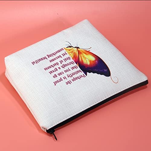 JXGZSO Butterfly kozmetička torba Inspirational leptir pokloni Leptir patentni zatvarač torbica Leptir ljubavnik poklon