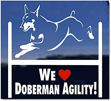 Volimo Doberman Agility | Doberman Pinscher Agility naljepnica vinilnog prozora naljepnica