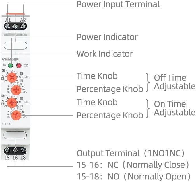 MOMTC ciklus Timer relej 220v elektronski dvostruko podesivi flasher relej 12 - 240v AC/DC ponavljanje ciklički Timer 1kom