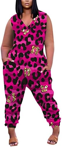 Hopolsy Plus Veličine Jumpsuits za žene Dressy Baggy V Ret Ret Ret Rempers Casual Busorkets Udobne reprodukcije