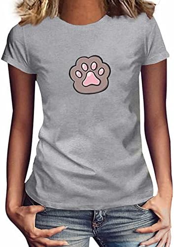 Ženska smiješna pasa Grafička majica Ljetni casual kratkih rukava okrugli vratni majice