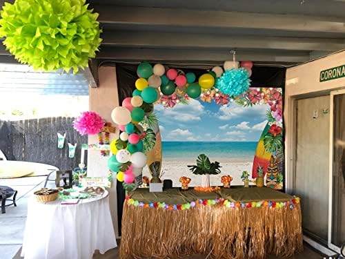 Ljetna pozadina havajske plaže nebo okean tropska Palma cvijet daska za surfanje svjetlucava fotografija pozadina tuš za bebe Aldult ukras za rođendansku zabavu za djecu štand rekviziti 7x5FT
