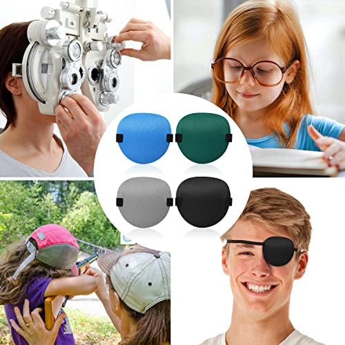 4pcs zakrpe za oči, medicinska zakrpa za oči za odrasle, meke 3D podesive lazike zakrpe za oči za lijevo i desno oko za poboljšanje
