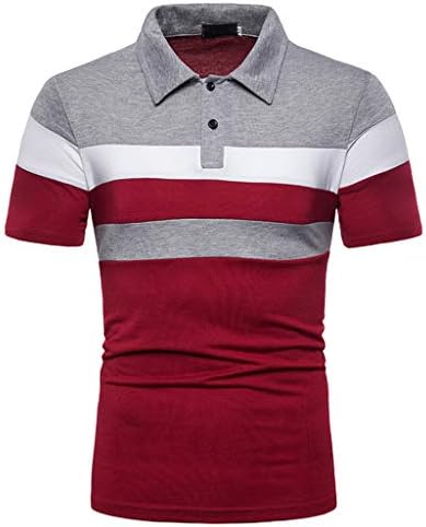 HDDK Muške golf košulje Boja blok patchwork ovratnik kratkih rukava Tenis ljeto Slim Fit Business Casual majica