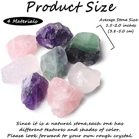 Zhiyuxi 1.5-2.0 Amethyst Rose Quartz Clear Kvarcni fluorini sirovi kristali Crsteni dekorične stijene za prevrtanje čarobnjaštva za