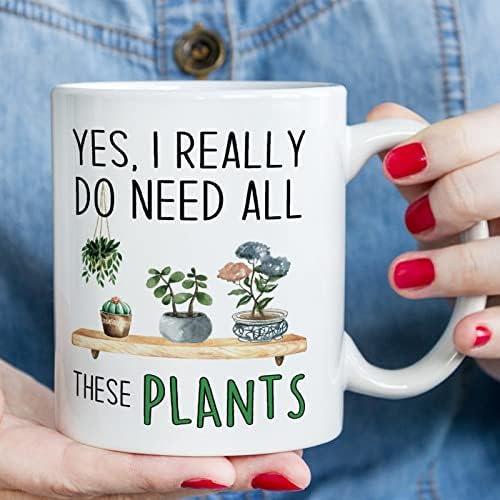 Ljubitelj biljaka šolje za kafu sobne biljke šolje za kafu zelena kaktus baštenska šolja 11oz da, zaista mi trebaju sve ove biljke šolja za čaj keramička šolja novitet poklon za ljubitelje biljaka posadite mame entuzijaste