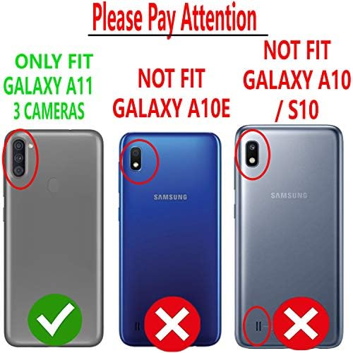 Starshop Samsung Galaxy A11 Telefon futrola, Samsung A11 Telefon futrola, sa [kaljenim staklenim zaštitnim zaštitnim zaštitom] Vojni razreda Otporni za zaštitni telefon s metalnim prstenom Kickstand -Navy