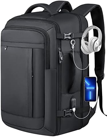 Veliki putni ruksak, 40L odobreni ruksaci za Putni prtljag, izuzetno veliki ruksak za nošenje za muškarce i žene, proširivi vodootporni