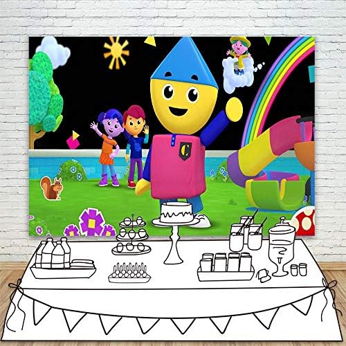 JMING Charlie Colorforms grad pozadina za djecu rođendanske zabave dekoracije 7x5ft vinil Charlies Colorforms City Party Favors torta