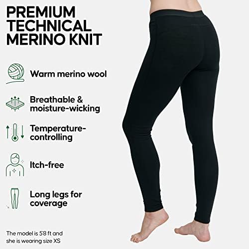 Danska izdržljivost Merino vunene bazne hlače za žene, termalne duge johne