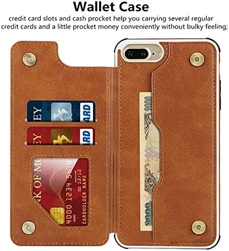 iCoverCase iPhone 8 Plus/7 Plus/6s Plus/6 Plus torbica za novčanik sa držačem za utore za kartice i trakom za zapešće Premium PU kožna podloga magnetna kopča otporna na udarce 5,5 inča