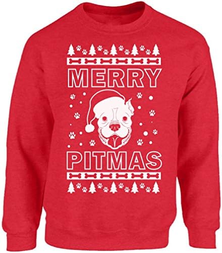 Vizir sretan Pitmas dukseriranje ružnog božićnog džemper za muškarce i žene Pitbull ljubavnik Duks Xmas pokloni za ljubitelje psa