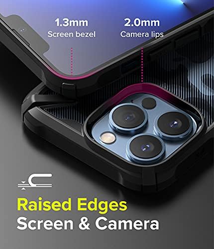 Rinkke Fusion-X Kompatibilan sa iPhone 13 Pro CASE, kamuflaž dizajn tvrdog straga Teška udara Napredna zaštitna TPU poklopac telefona - Camo Black