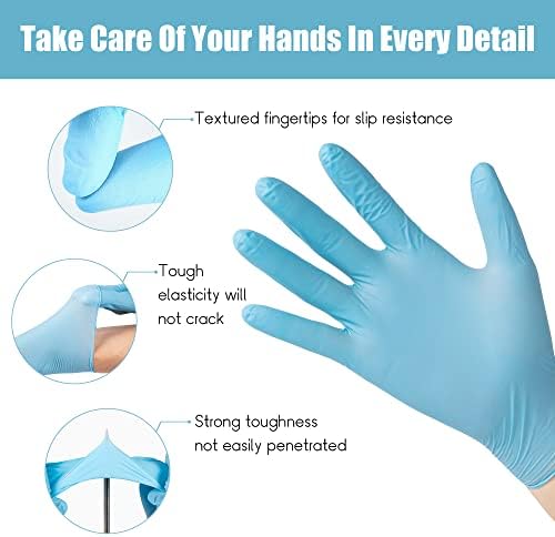 Bracikt Nitrile Zaštitne rukavice za jednokratnu upotrebu, bez praha, bez silika gela, podignuta tekstura protiv probijanja 50 rukavica