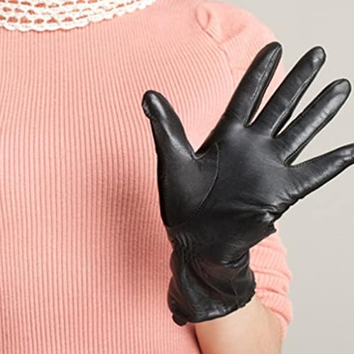 N / A ženske rukavice od antilop čipkaste rukavice sa toplim naboranim neprekidnim rukavicama za prste