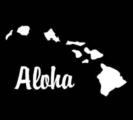 Aloha Hawaiian Island Havaji - naljepnica za naljepnicu, die rezan vinilni naljepnica za prozore, automobile, kamione, kutije za alate,