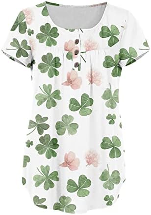 Yubnlvae Saint Patricks Dan Bluza Žene Tie Dye Casual Crewneck Plus Size Odmor Spajanje T-Shirt