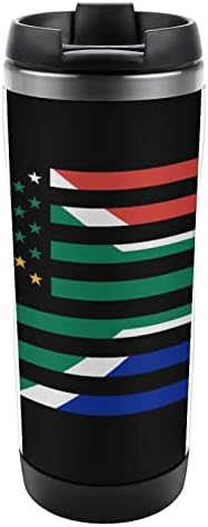 South_africa Američka zastava Travela kafe šalice sa poklopcima izolirane čaše od nehrđajućeg čelika dvostruka boca sa dvostrukom