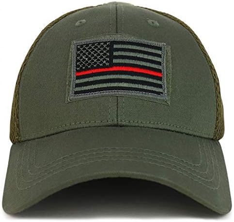 ArmyCrew USA zastava tanko crvene linije Taktička vezena zakrpa za flaster MESH FLEX kapa
