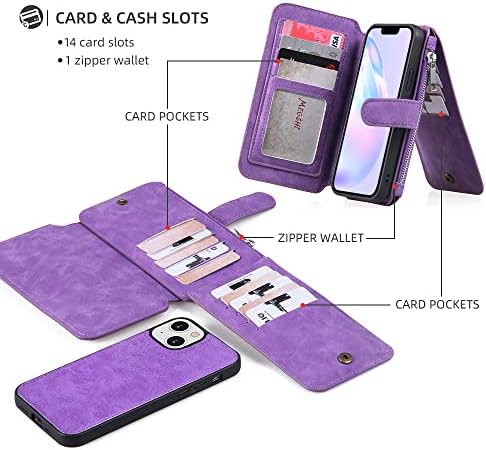 2022 novo za iPhone 14 Pro Max case Wallet odvojiva torbica za mobilni telefon sa držačem Solots kartice PU kožni RFID blokirajući preklopni Folio poklopac sa funkcijom magnetnog zatvaranja