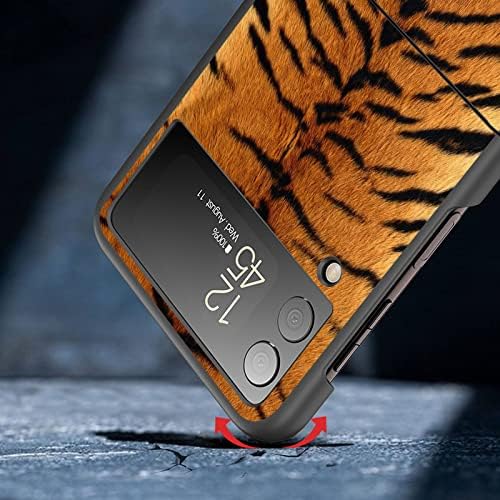 BFUKVOU kompatibilan sa Galaxy Z Flip 3 5G kućištem,čvrstim čvrstim kućištem protiv ogrebotina zaštitni poklopac za telefon za Samsung Galaxy Z Flip 3 5G 2021, Tiger Skin