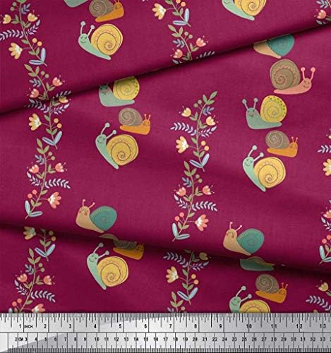 Soimoi pamučni dres listovi tkanine, cvjetni & printovi za djecu puževa po dvorištu širine 58 inča
