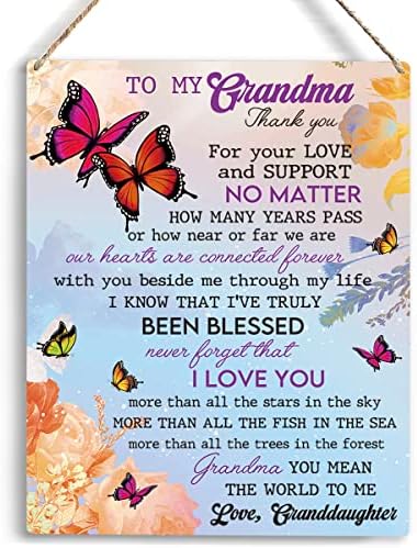 Grandim pokloni Gigi pokloni za baku mojoj baki Drveni viseći znak rođendana za baku od unuka, unuka, bake Jedinstvena baka božićna