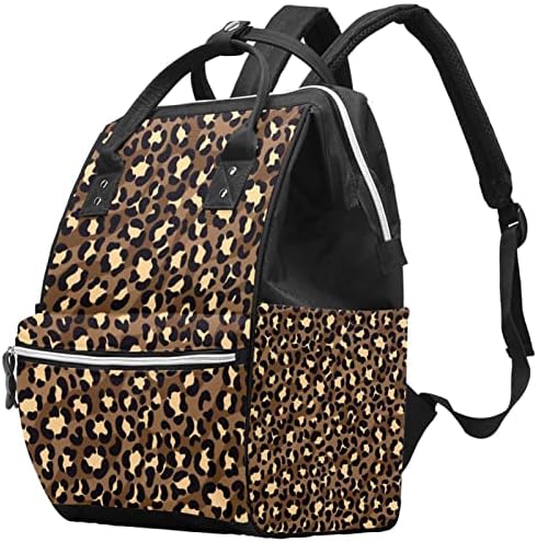 Guerotkr putni ruksak, vrećice za pelene, ruksačka torba za pelene, leopard zrna smeđa crna klasična parcela
